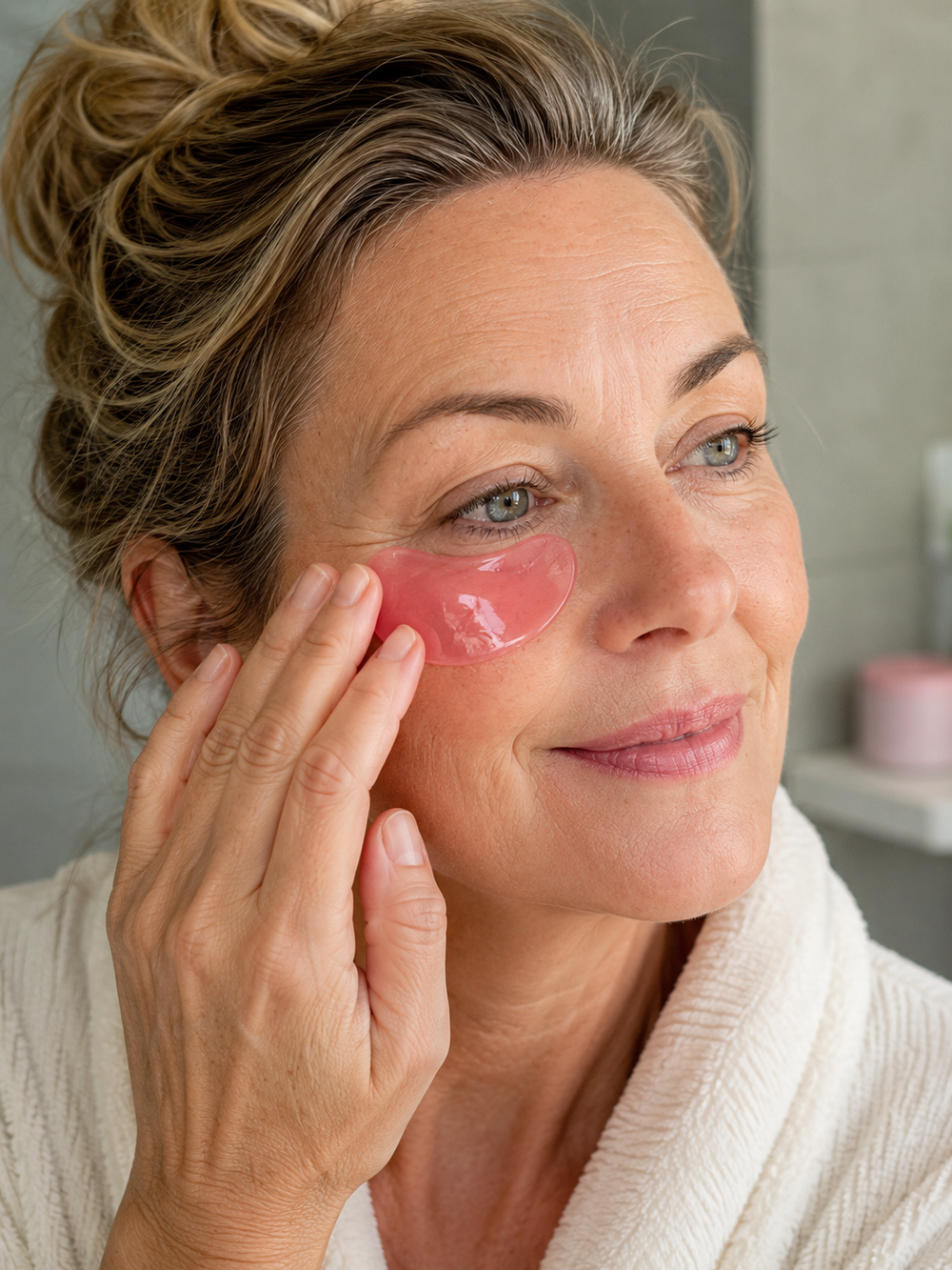 Apply — patch under each eye